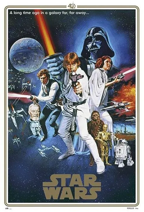 Plagát Star Wars - Hviezdne vojny - One Sheet 40th Anniversary - plagát