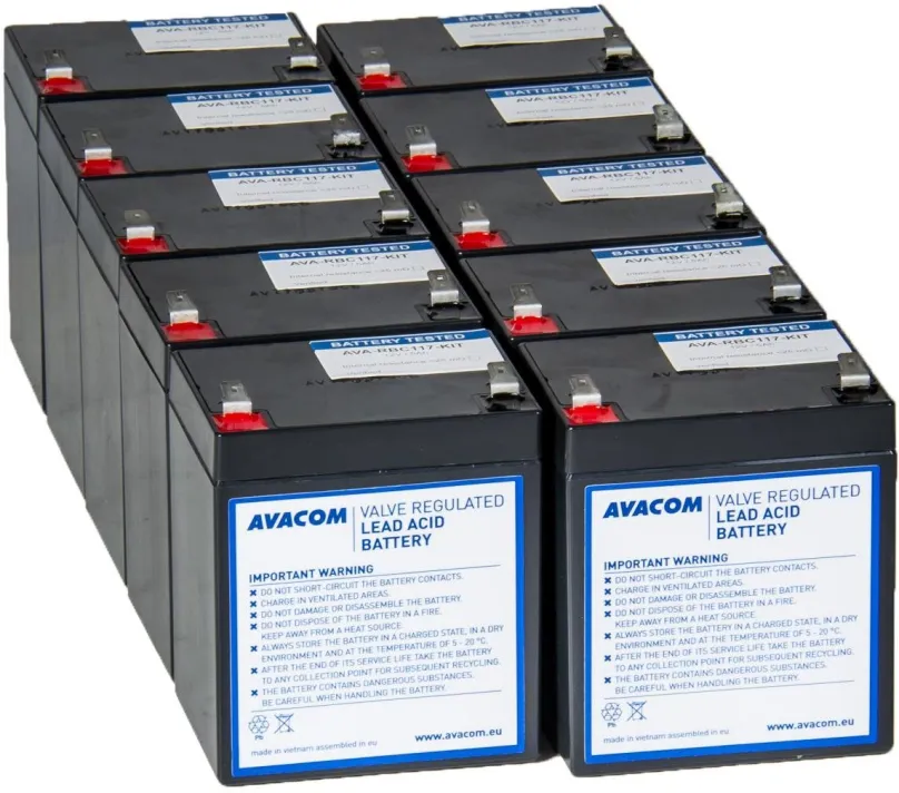 Batérie pre záložné zdroje AVACOM RBC117 - kit na renováciu batérie (10ks batérií)