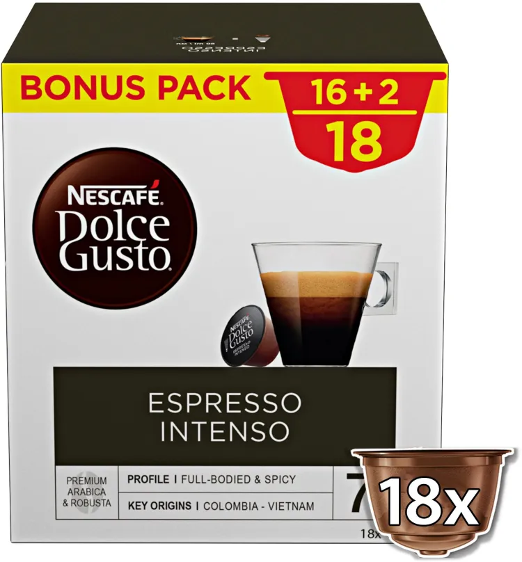 Kávové kapsule NESCAFÉ® Dolce Gusto® Espresso Intenso, 18 kapsúl v balení