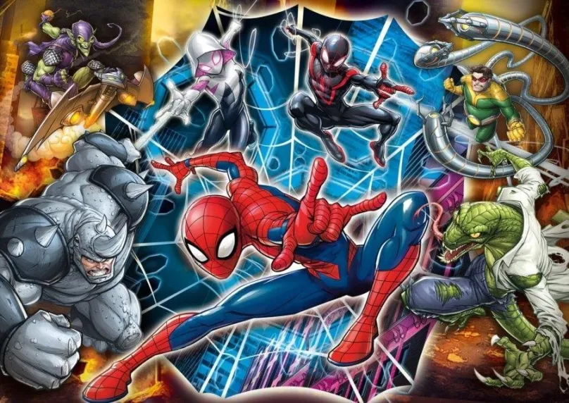 Puzzle Clementoni Puzzle Spiderman: Pripravení na boj MAXI 104 dielikov