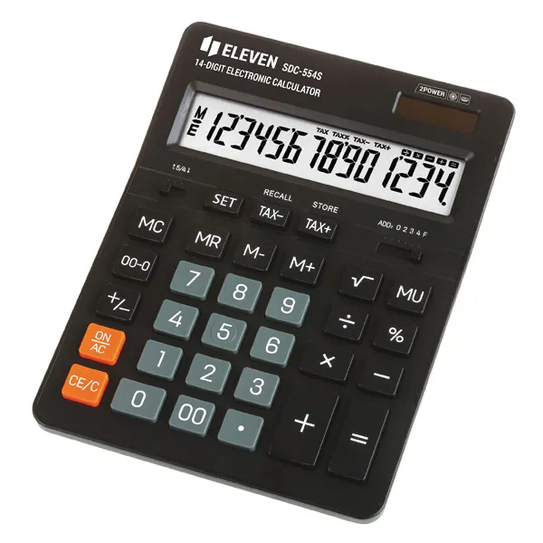 Eleven Kalkulačka SDC554S, čierna, stolná, štrnásťmiestna, duálne napájanie