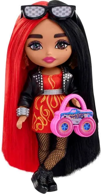 Bábika Barbie Extra Minis - Červeno-Čierne Vlasy