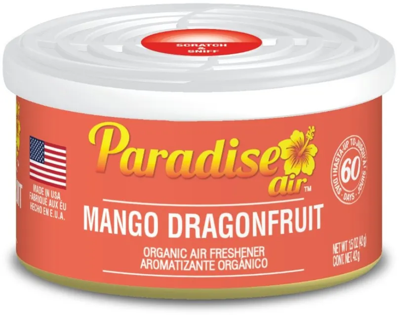 Vôňa do auta Paradise Air Organic Air Freshener, vôňa Mango Dragonfruit