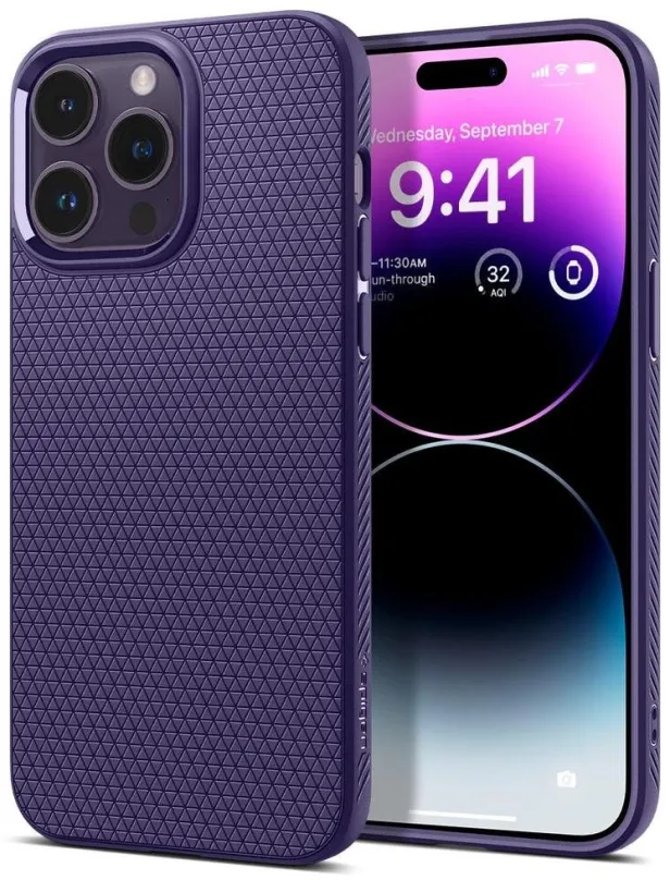 Mobilný telefón Spigen Liquid Air Deep Purple iPhone 14 Pro Max