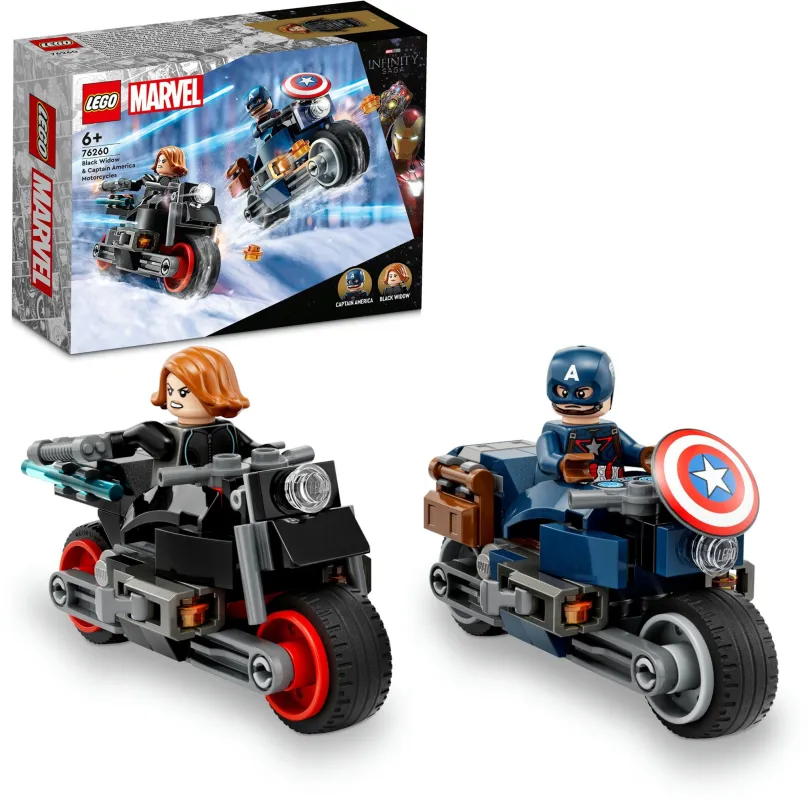 LEGO stavebnica LEGO® Marvel 76260 Black Widow a Captain America na motorkách