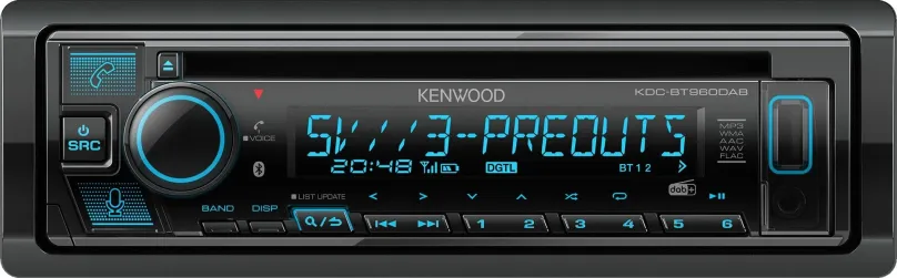 Autorádio KENWOOD KDC-BT960DAB, s CD mechanikou, výkon zosilňovača 4x50 W, veľkosť 1 DIN,