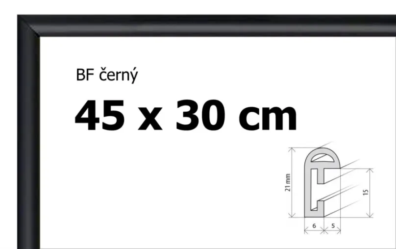 BFHM Plastový rám 45x30cm - čierny