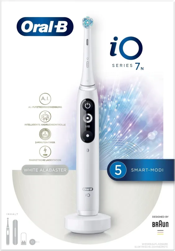 Elektrická zubná kefka Oral-B iO Series 7 White Alabaster magnetická zubná kefka