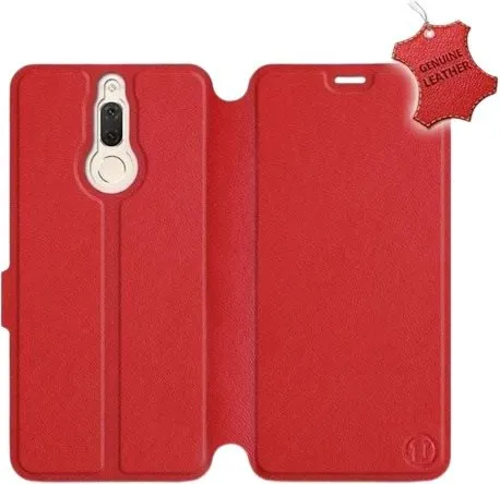 Kryt na mobil Flip puzdro na mobil Huawei Mate 10 Lite - Červené - kožené - Red Leather