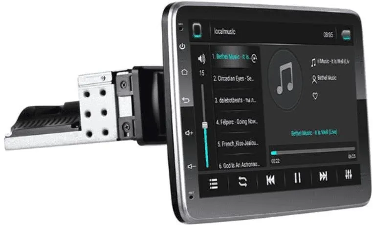 Autorádio Hizpo 1 DIN Otočné autorádio 10576, s Bluetooth - 1 DIN, s navigáciou, podporuje