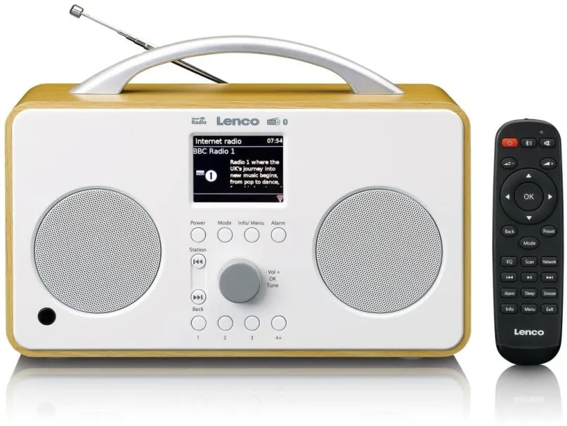 Rádio Lenco PIR-645WH, internetové a klasické, prenosné, DAB+ a FM tuner so 40 predvoľbami