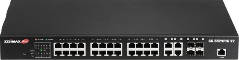 Switch EDIMAX GS-5424PLC V2, do čajky, 25x RJ-45, 24x 10/100/1000Base-T, 4x dual personali