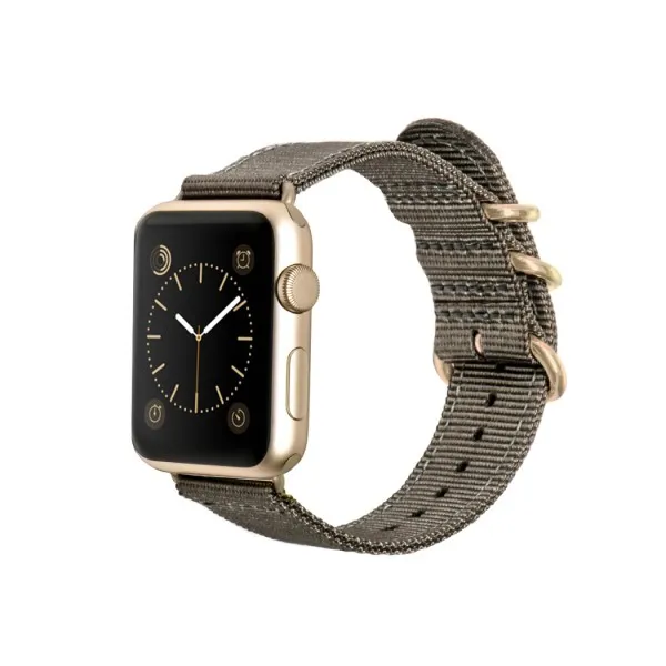 Monowear Gray Nylon Band pre Apple Watch - Gold Luxury 38 mm