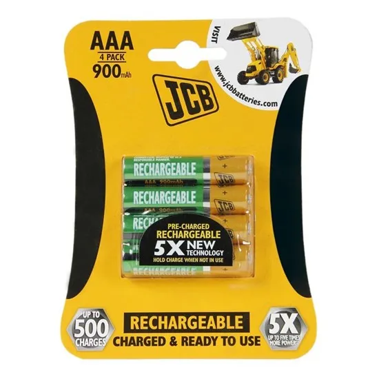 Nabíjacie batérie JCB RTU NiMH AAA / R03, 900mAh,-nabité, blister 4 ks