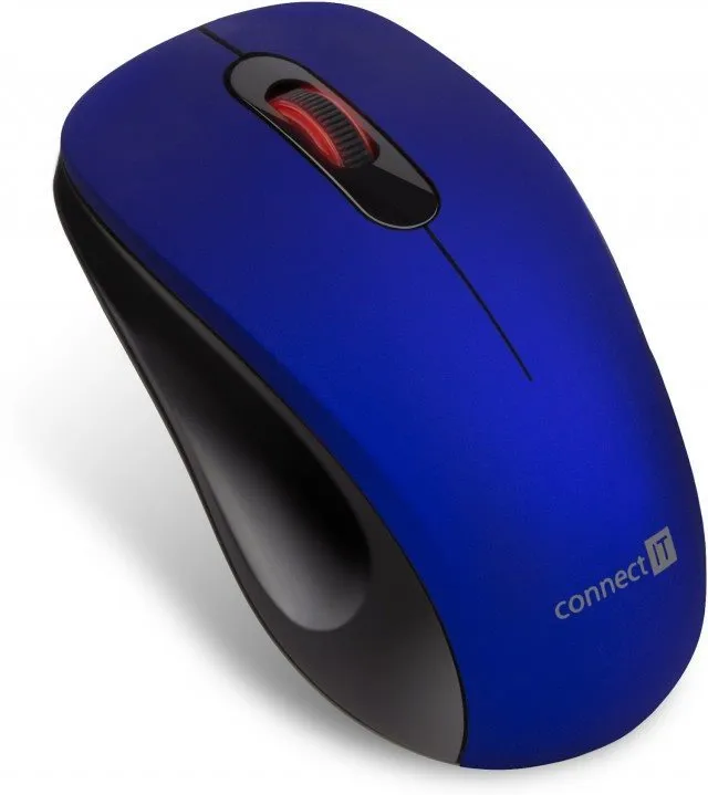 Myš CONNECT IT MUTE Wireless Blue, bezdrôtová, optická, 1200dpi, USB nano prijímač, Soft-T