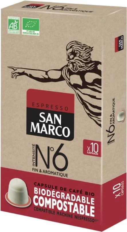 Kávové kapsule San Marco BIO N°6 (10 x 5,1 g/box)
