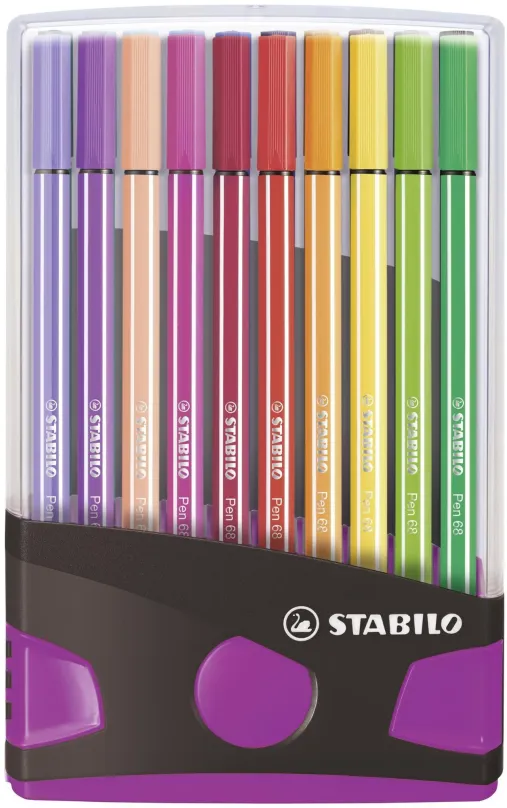 Fixy STABILO Pen 68 ColorParade púzdro antracit/ružová 20 farieb