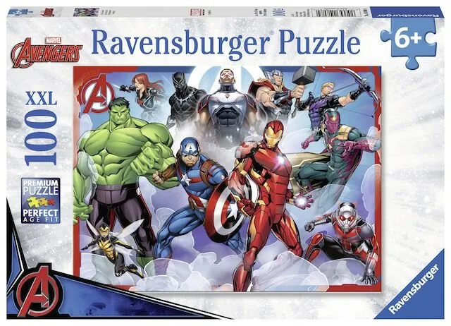 Puzzle Ravensburger 108084 Disney Marvel Avengers, 100 dielikov v balení, téma filmy a ser
