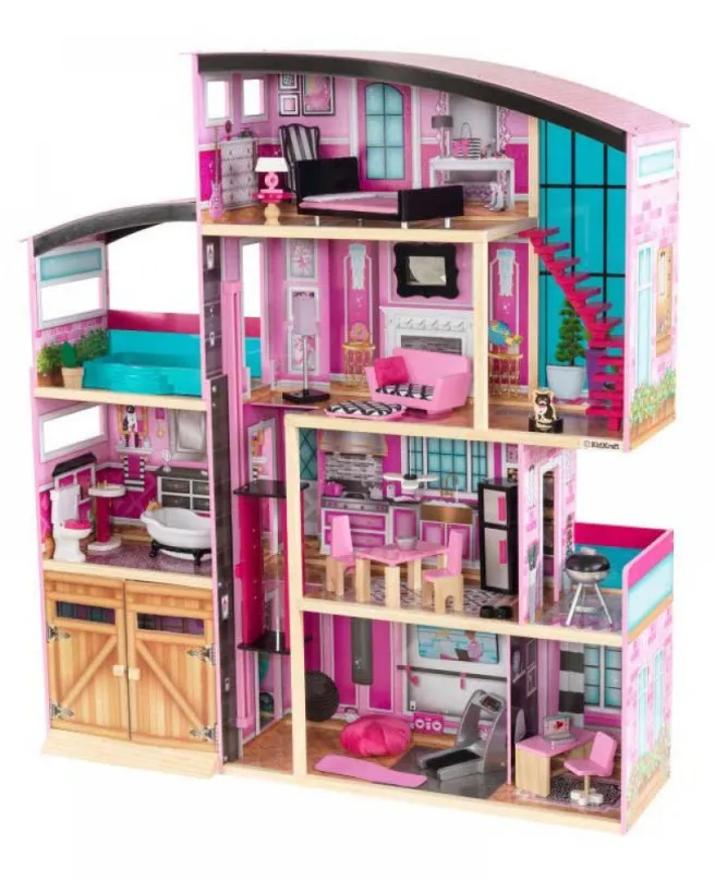 KIDKRAFT Domček pre bábiky Shimmer Mansion s vybavením