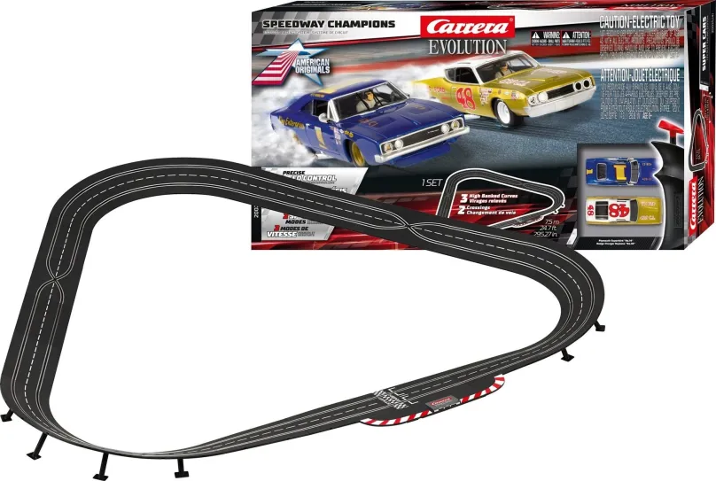 Autodráha Carrera EVO 25241 Speedway Champions, skladacia a závodná, dĺžka trate 750 cm, 2