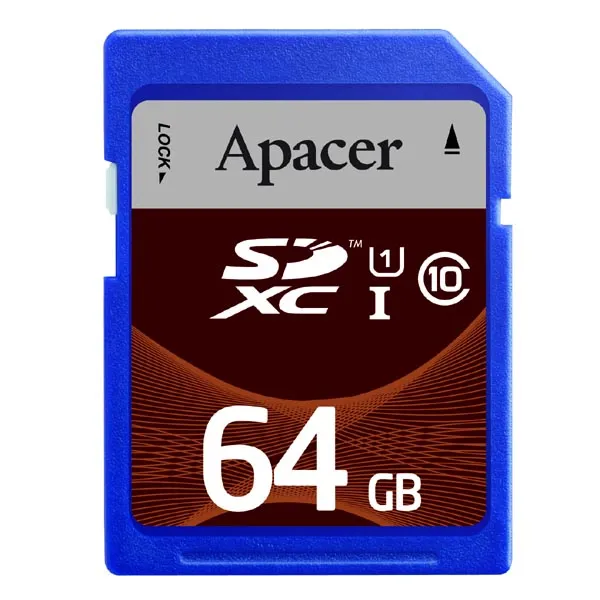 Apacer pamäťová karta Secure Digital Card, 64 GB, SDXC, AP64GSDXC10U1-R, UHS-I U1 (Class 10)
