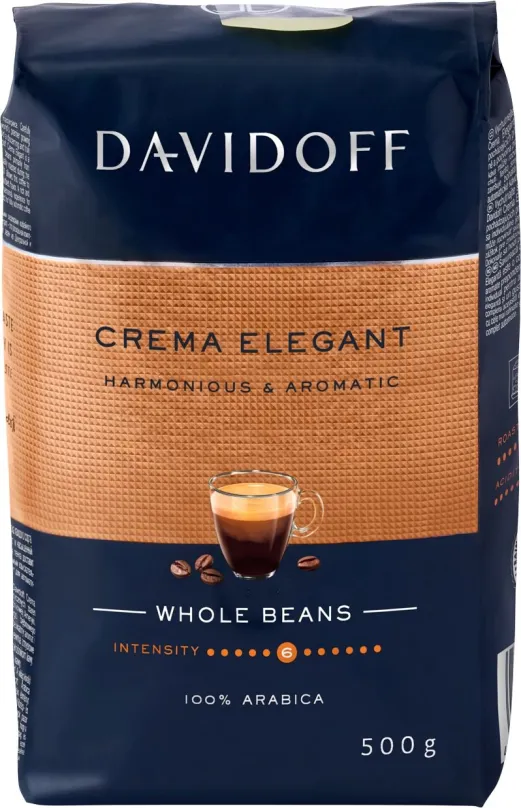 Káva Davidoff Café Créme, zrnková, 500g, zrnková, 100% arabica, pôvod Južná Amerika a S