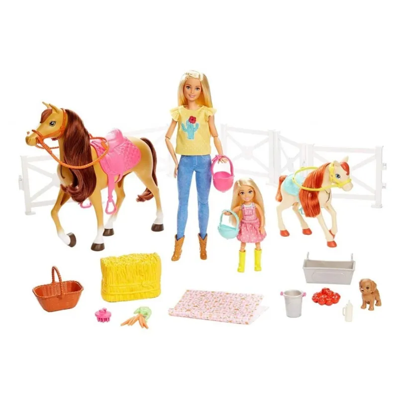 Mattel Barbie Herný set s koníkmi blondínka, FXH15
