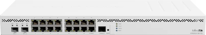 Router Mikrotik CCR2004-16G-2S+, 19 x LAN, 4000 MB RAM, 128 MB Flash úložisko, porty RJ-45