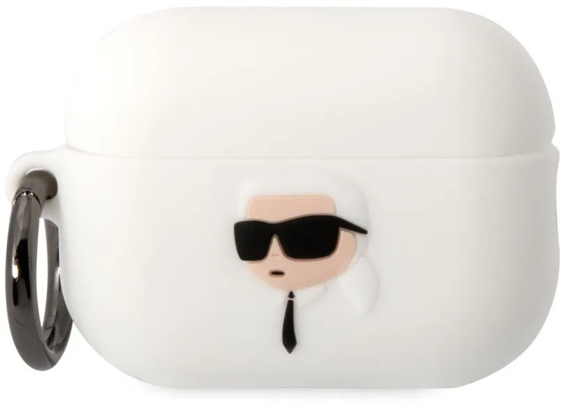 Puzdro na slúchadlá Karl Lagerfeld 3D Logo NFT Karl Head Silikónové Puzdro pre Airpods Pro 2 White