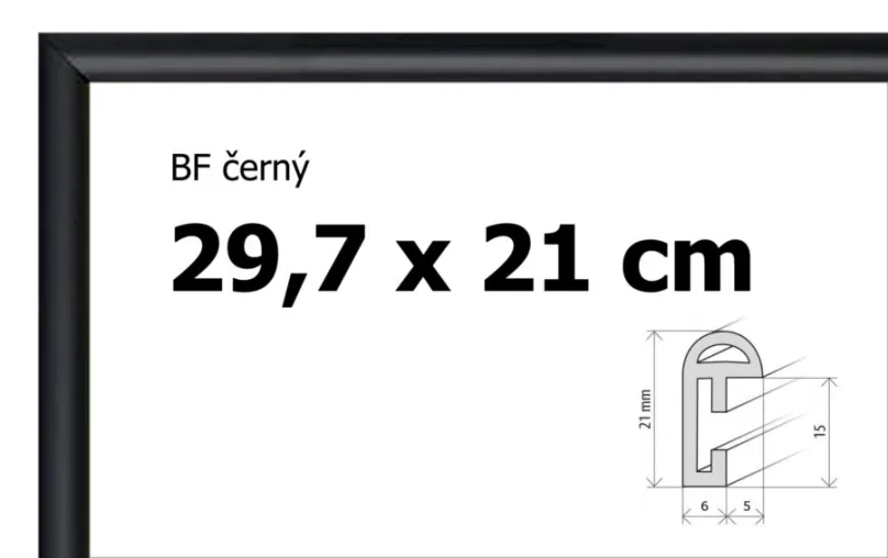 BFHM Plastový rám 29,7x21cm A4 - čierny