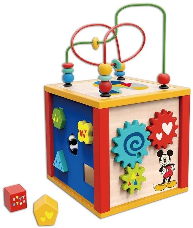 Interaktívna hračka Mickey kocka náučná s labyrintom, 20 x 20 x 20 cm