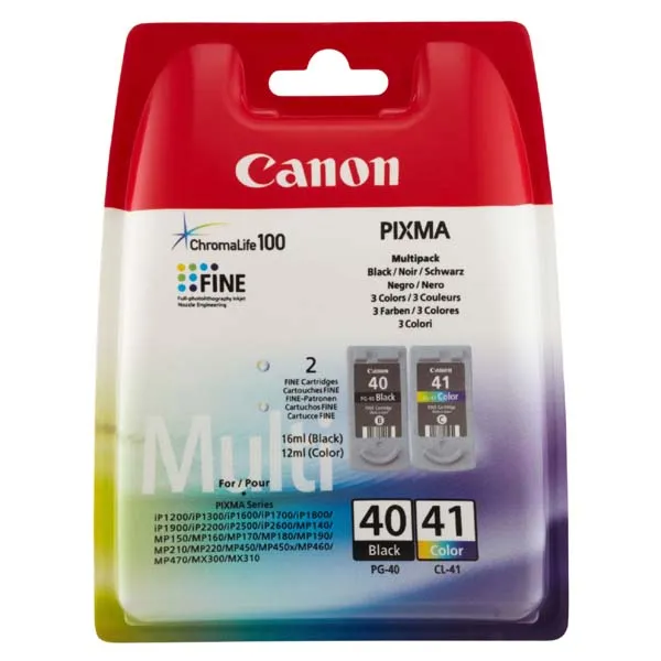Canon originálny ink PG40/CL41 multipack, black/color, blister s ochranou, 16,9 ml, 0615B051, Canon 2-pack iP1600, 2200, MP150, 170,