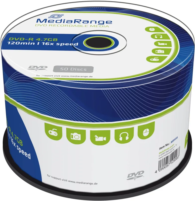 Médiá MEDIARANGE DVD-R 4,7 GB 16x spindl 50ks