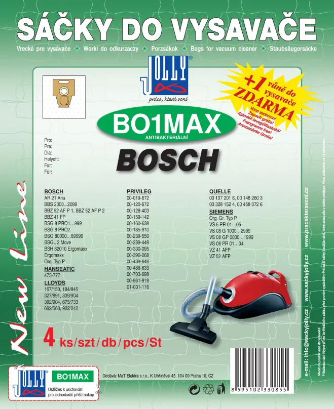 Vrecká do vysávača Vrecká do vysávača BO1 MAX - textilné