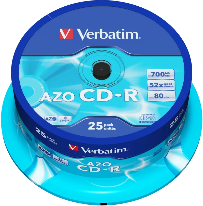 Médiá VERBATIM CD-R AZO 700MB, 52x, spindle 25 ks