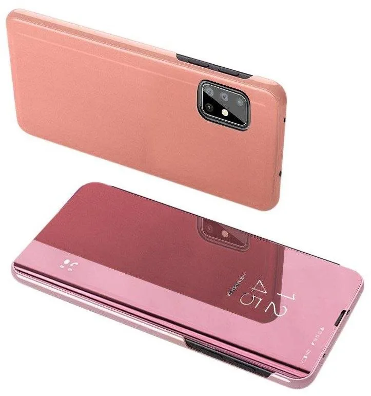 Puzdro na mobil Clear View knižkové puzdro na Samsung Galaxy M31s, ružové