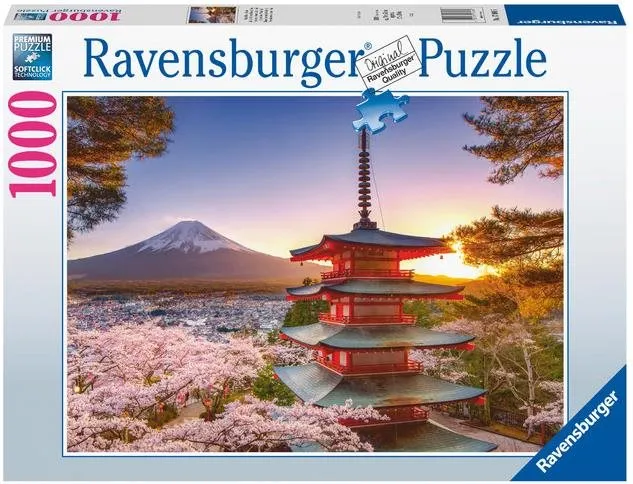 Puzzle Ravensburger 170906 Rozkvitnuté čerešne v Japonsku 1000 dielikov