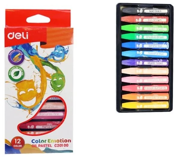 Voskovky DELI Color Emotion olejové 12 farieb