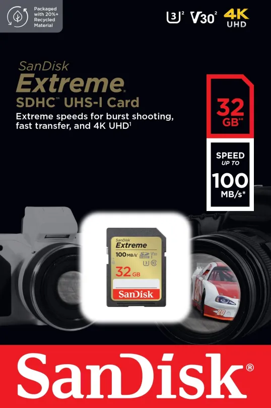 Pamäťová karta SanDisk SDHC 32GB Extreme + Rescue PRO Deluxe