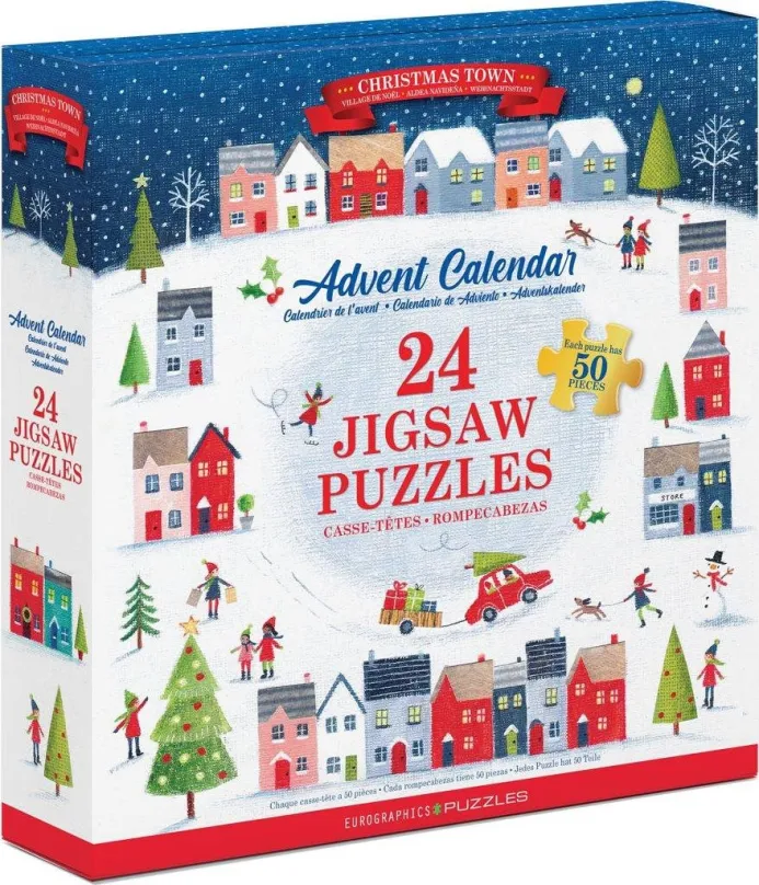 Adventný kalendár EUROGRAPHICS Puzzle Adventný kalendár: Vianočné mesto 24 x 50 dielikov
