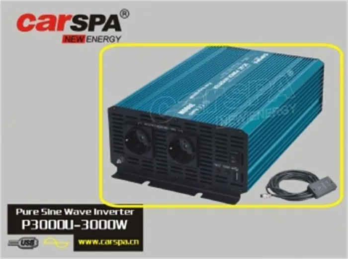 Menič napätia Carspa P3000U-24 24V/230V+USB 3000W, čistá sínusovka