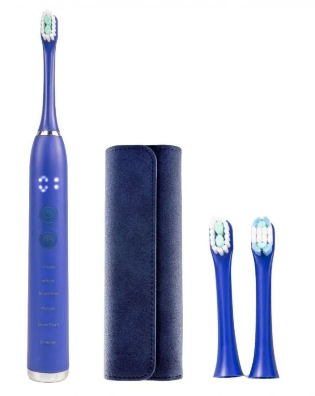 Elektrická zubná kefka Sonická zubná kefka OXE Sonic T1 + púzdro a 2x náhradná hlavica modrý