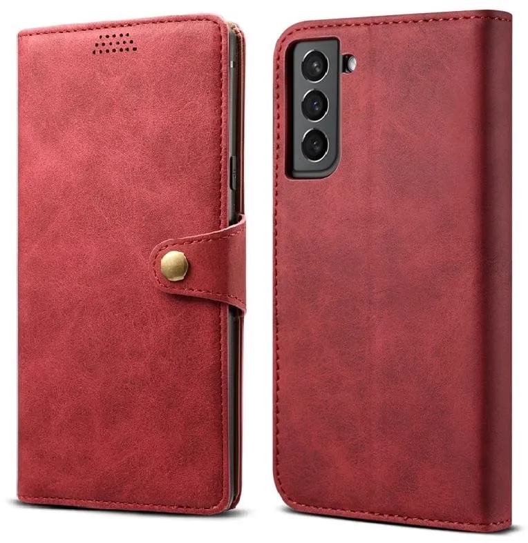 Púzdro na mobil Lenuo Leather flipové púzdro pre Samsung Galaxy S22 5G, červená