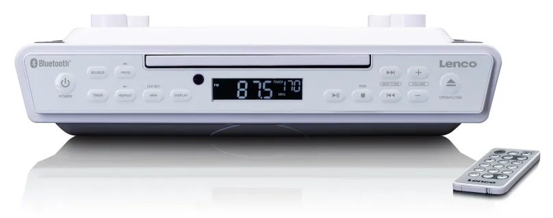 Lenco KCR-150 white - Kuchynské rádio s Bluetooth 0,9" biely LED displej