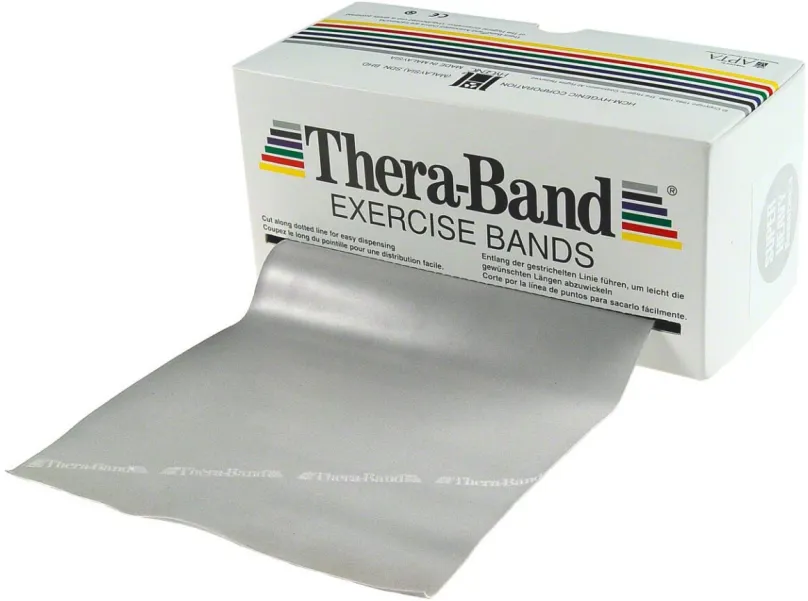 Guma na cvičenie Thera-Band, strieborná, super silná záťaž, 5,5 m