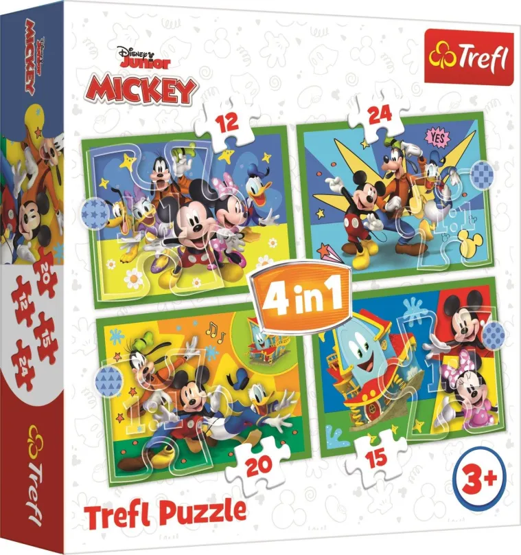 Puzzle Trefl Puzzle Mickeyho klbko: S priateľmi 4v1 (35,48,54,70 dielikov)