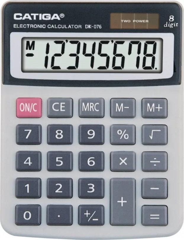 Kalkulačka CATIGA DK-076, stolné, batériové napájanie, 8miestny 1riadkový displej, odmocni