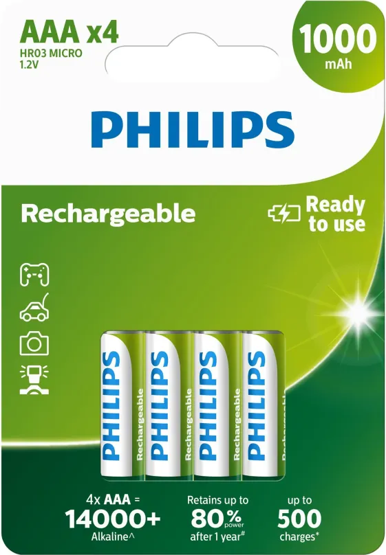 Nabíjacie batérie Philips R03B4RTU10 4 ks v balení