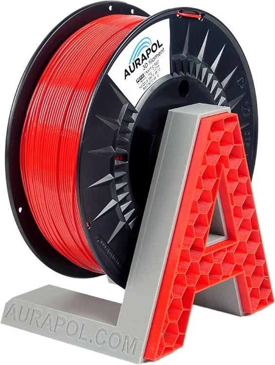Filament AURAPOL PET-G Filament Červená 1 kg 1,75 mm AURAPOL, materiál PETG, priemer 1,75