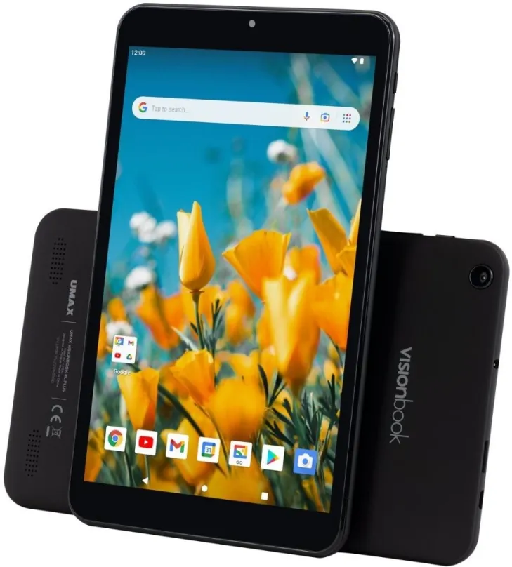 Tablet UMAX VisionBook 8L Plus, displej 8" HD 1280 × 800 IPS, Allwinner A133 1,6 GHz,